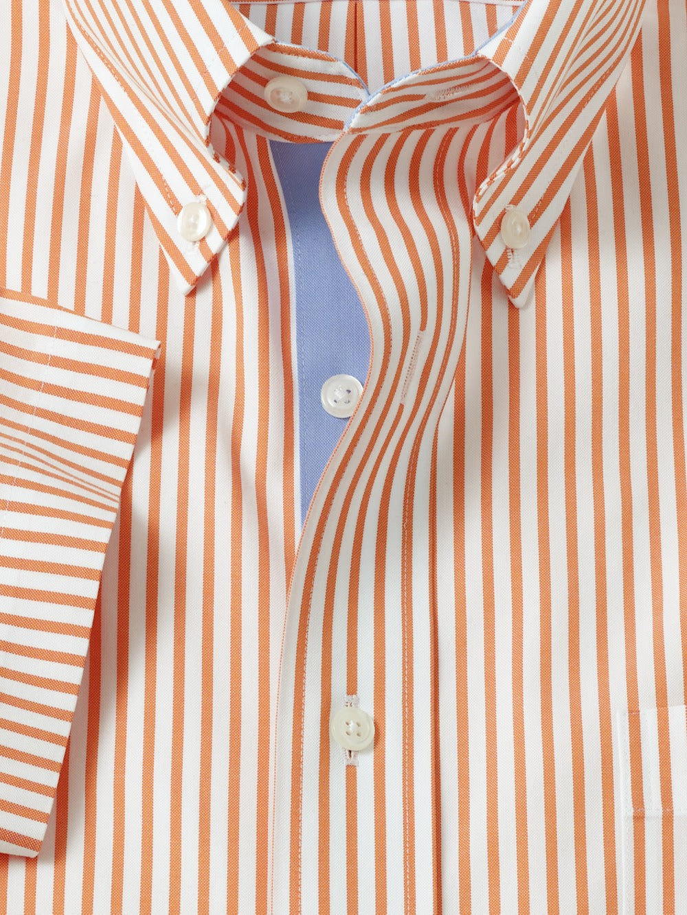 S/f Comfort Stretch Non-iron Stripe Button Down Collar Short Sleeve