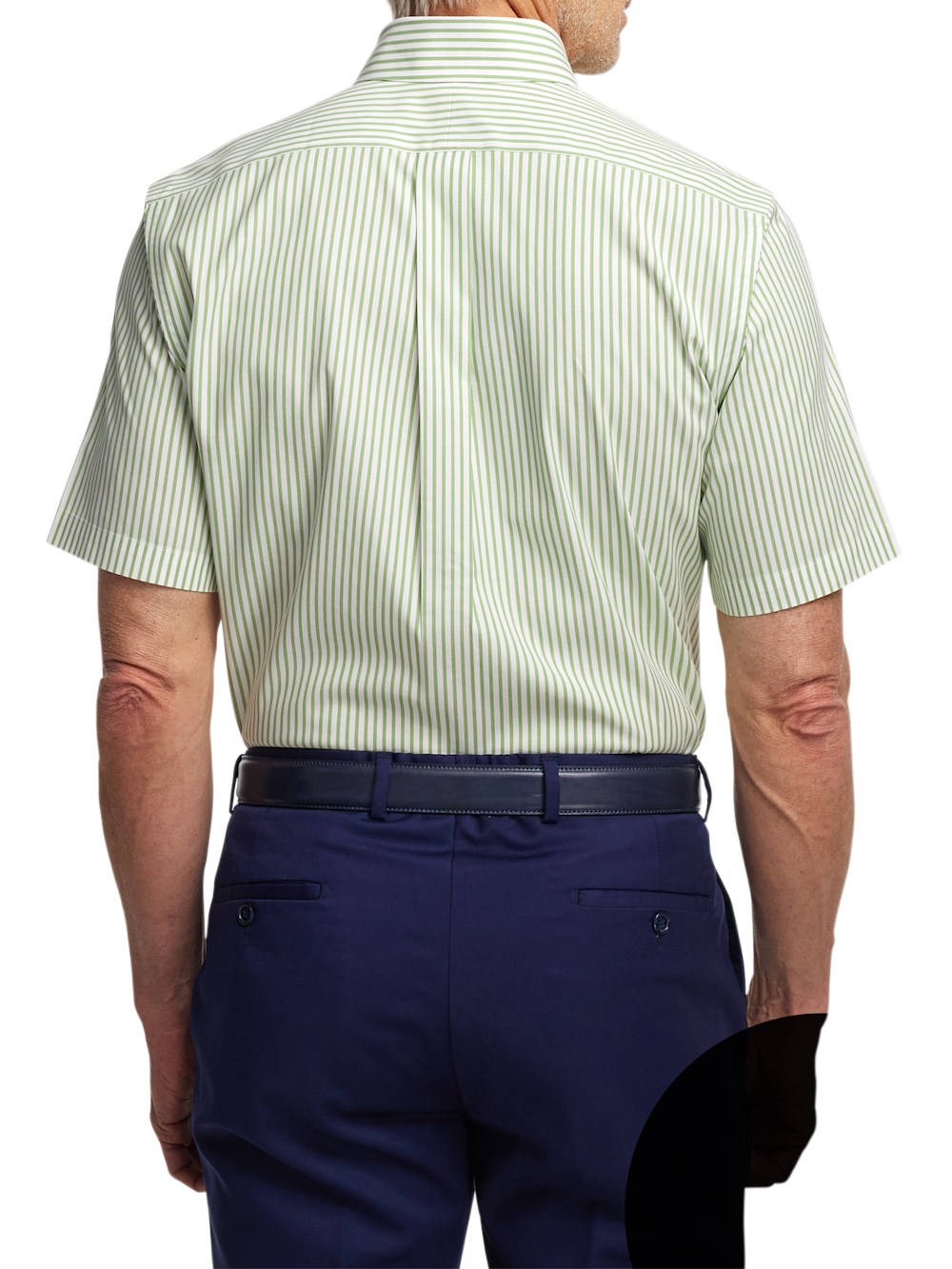S/f Comfort Stretch Non-iron Stripe Button Down Collar Short Sleeve