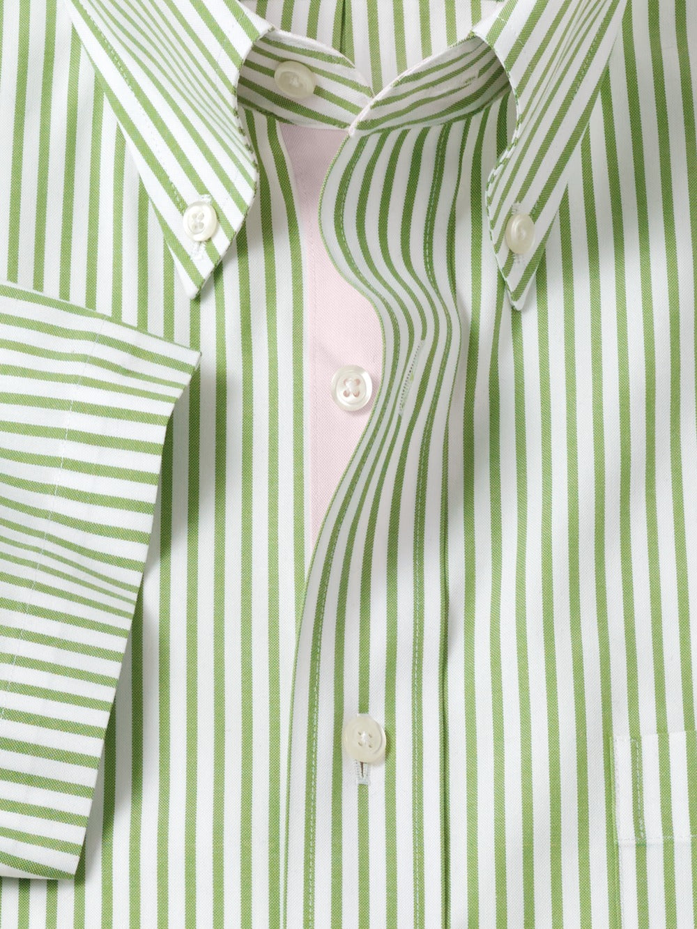 S/f Comfort Stretch Non-iron Stripe Button Down Collar Short Sleeve