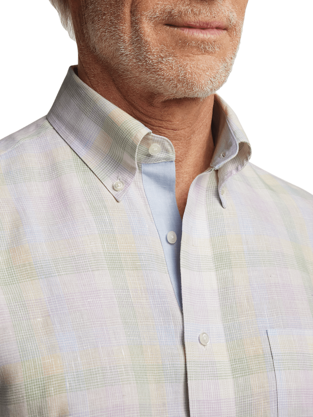 Alternate Image of Non-iron Linen Plaid Dress Shirt With Contrast Trim-2