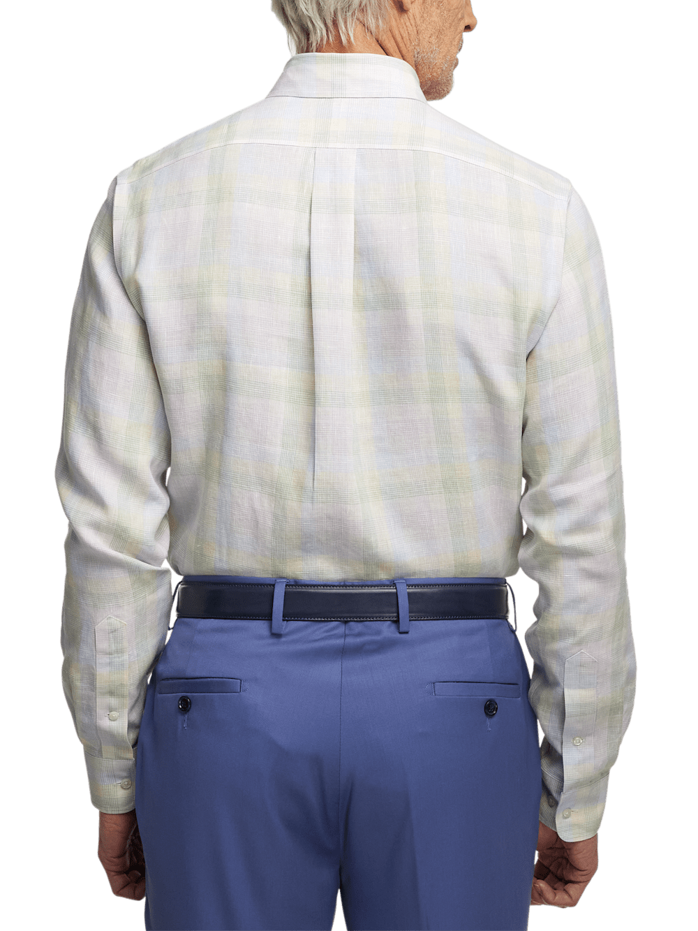 Alternate Image of Non-iron Linen Plaid Dress Shirt With Contrast Trim-4