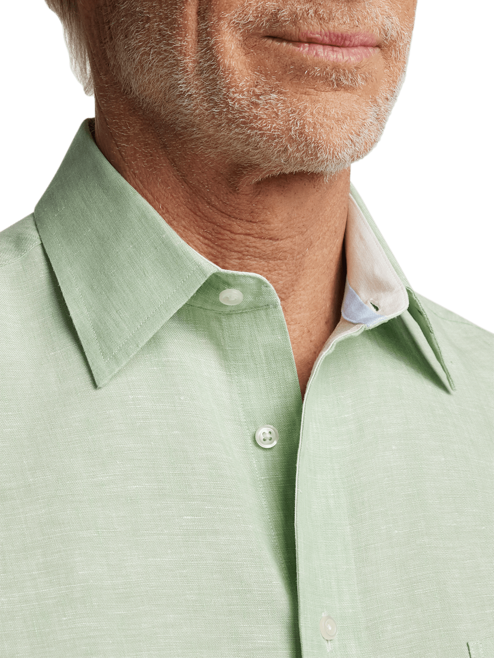 Alternate Image of Non-iron Linen Solid Dress Shirt With Contrast Trim-2