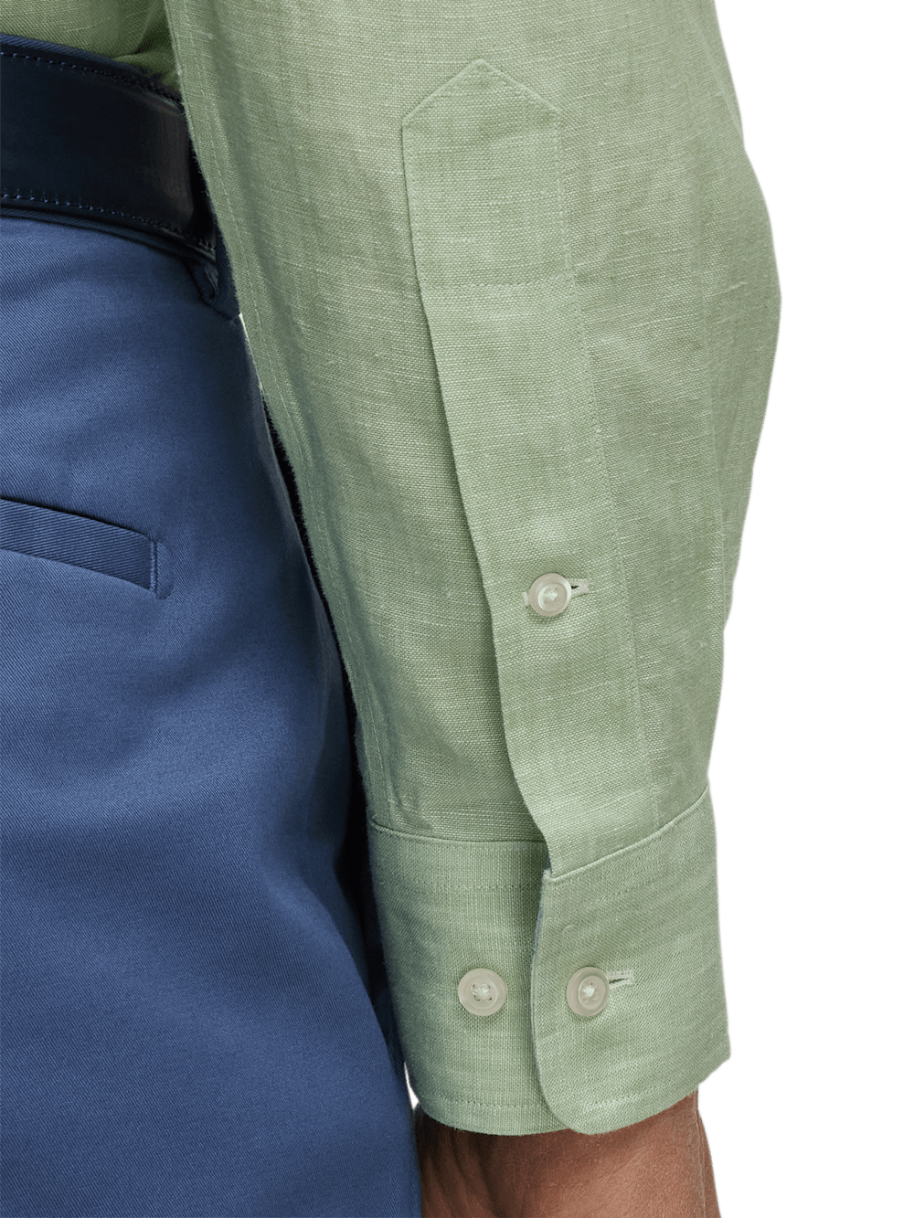 Alternate Image of Non-iron Linen Solid Dress Shirt With Contrast Trim-3