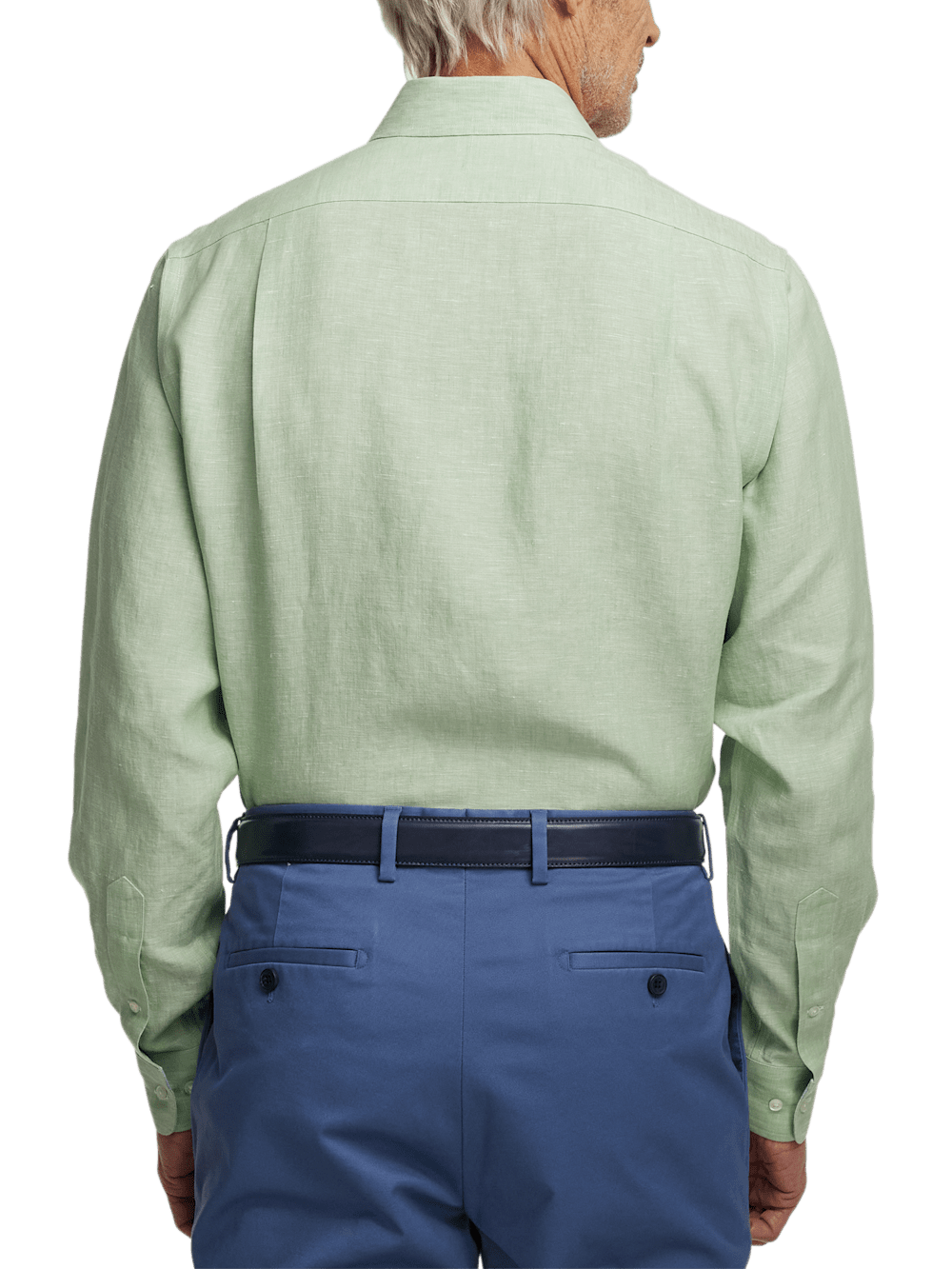 Alternate Image of Non-iron Linen Solid Dress Shirt With Contrast Trim-4