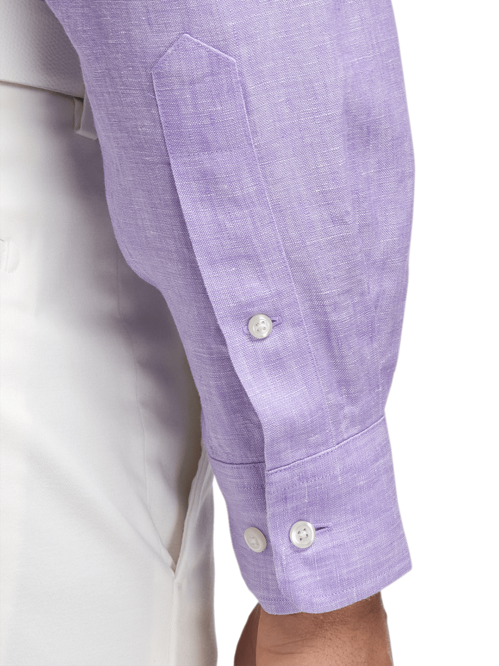 Alternate Image of Non-iron Linen Solid Dress Shirt With Contrast Trim-3