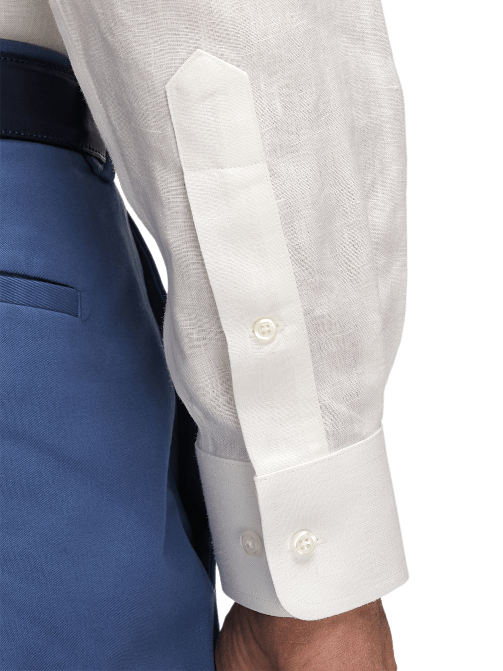 Alternate Image of Non-iron Linen Solid Dress Shirt With Contrast Trim-3