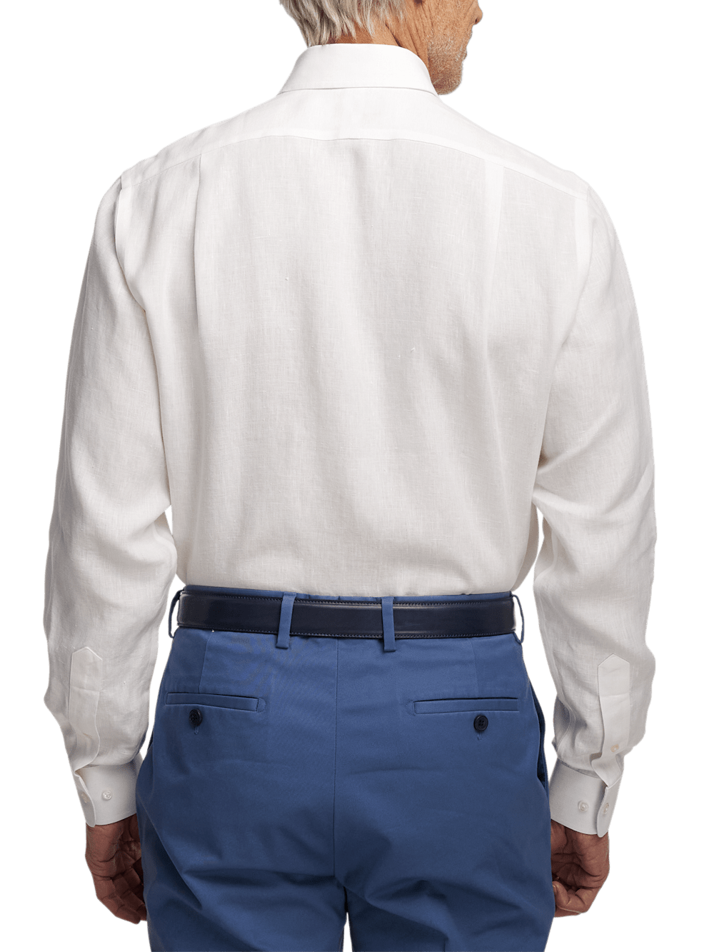 Alternate Image of Non-iron Linen Solid Dress Shirt With Contrast Trim-4