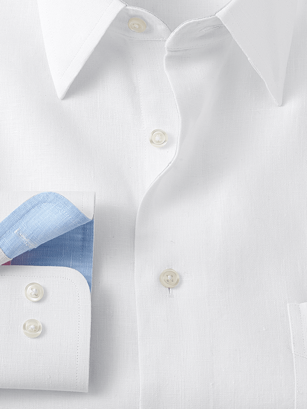 Alternate Image of Non-iron Linen Solid Dress Shirt With Contrast Trim-5