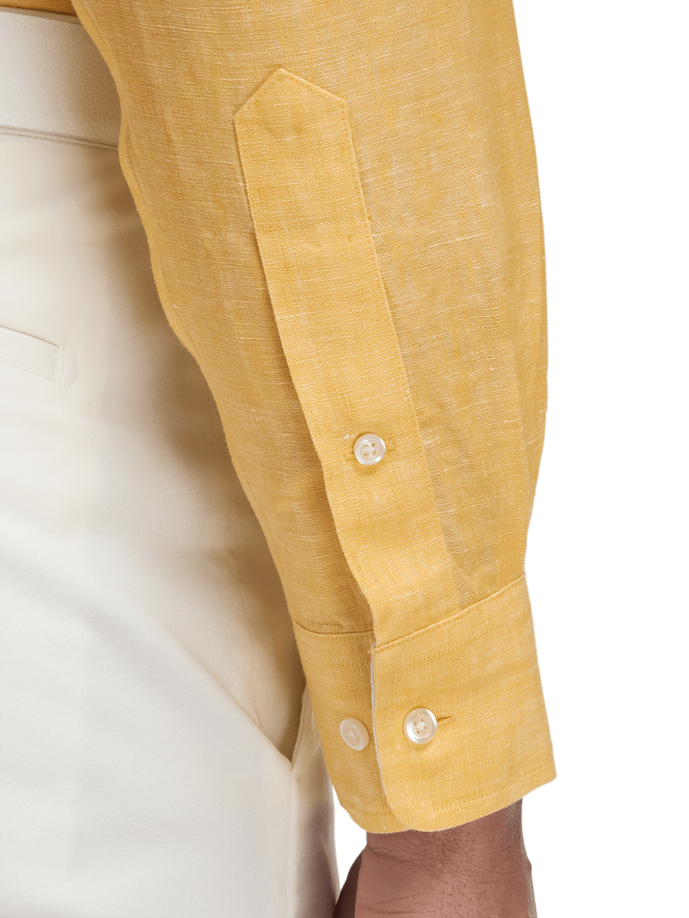 Alternate Image of Non-iron Linen Solid Dress Shirt With Contrast Trim-3