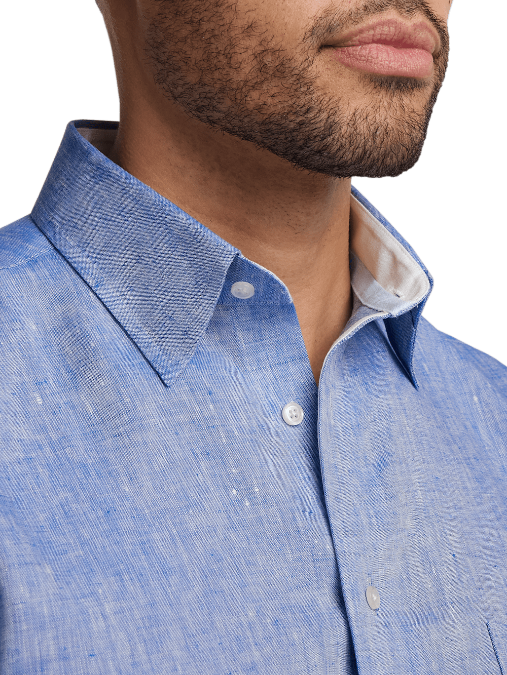 Alternate Image of Non-iron Linen Solid Dress Shirt With Contrast Trim-2