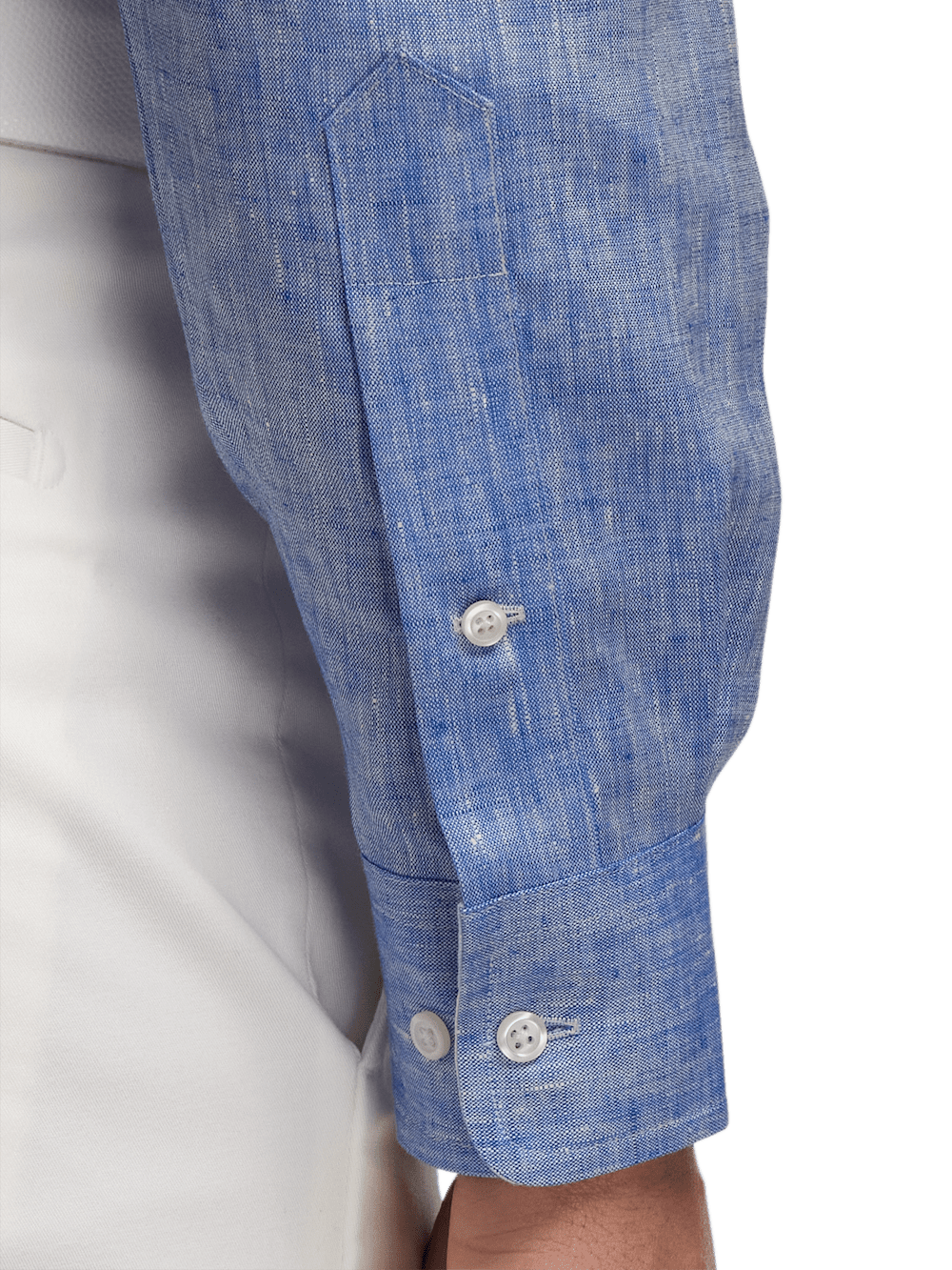 Alternate Image of Non-iron Linen Solid Dress Shirt With Contrast Trim-3