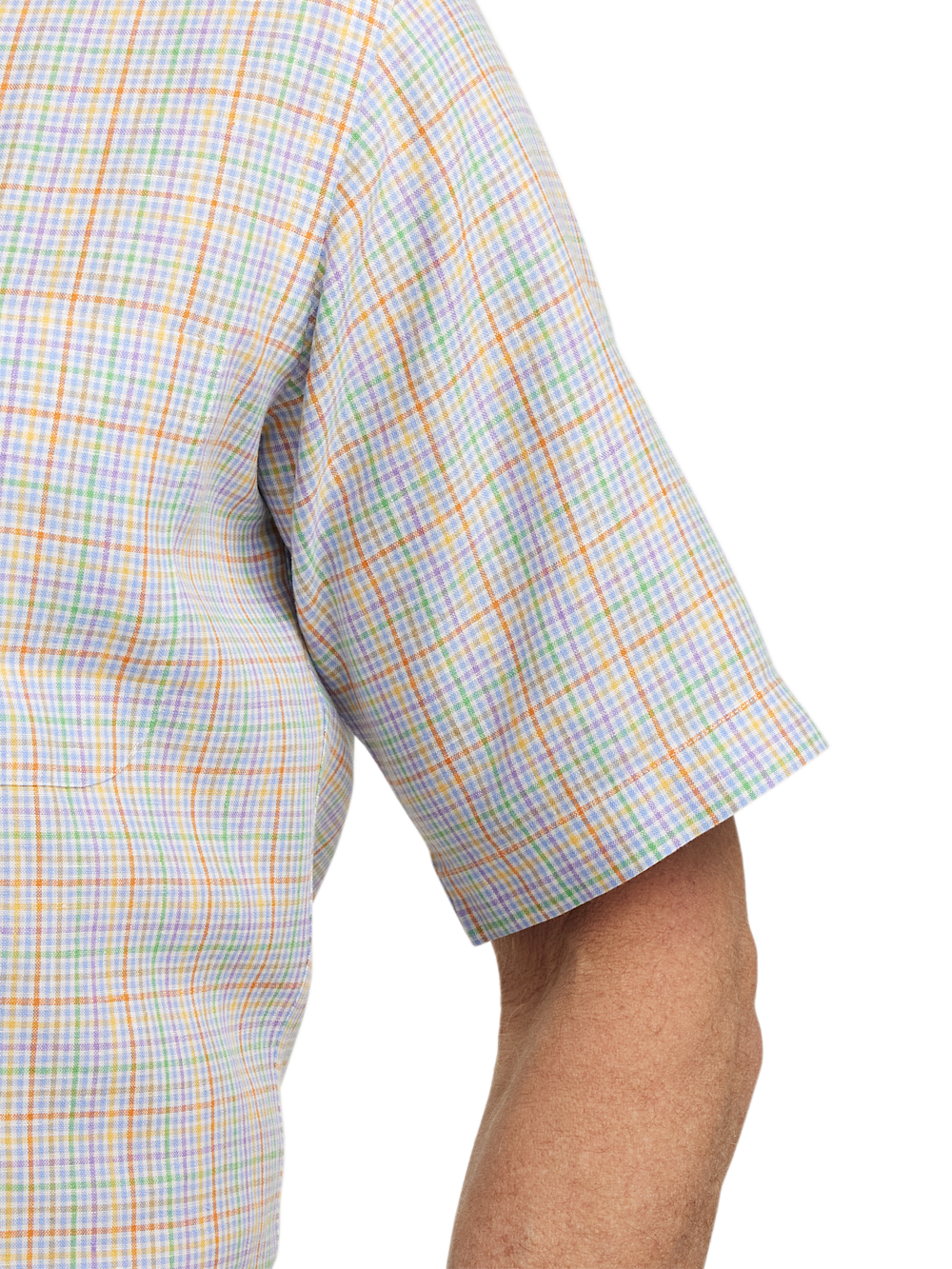 Alternate Image of Non-iron Linen Plaid Dress Shirt With Contrast Trim-3