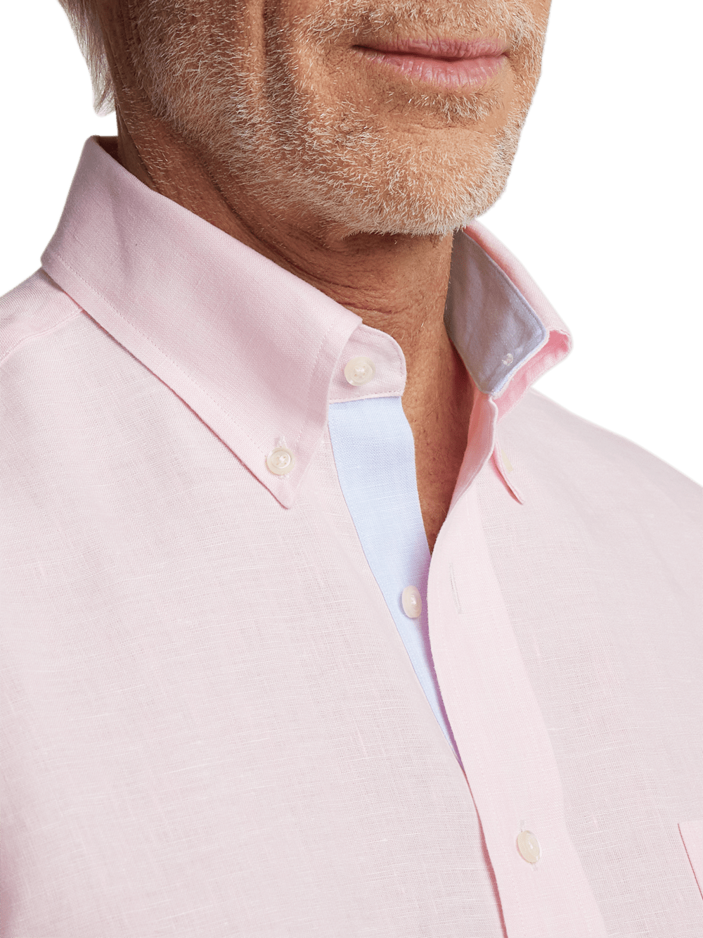 Alternate Image of Non-iron Linen Solid Dress Shirt With Contrast Trim-2