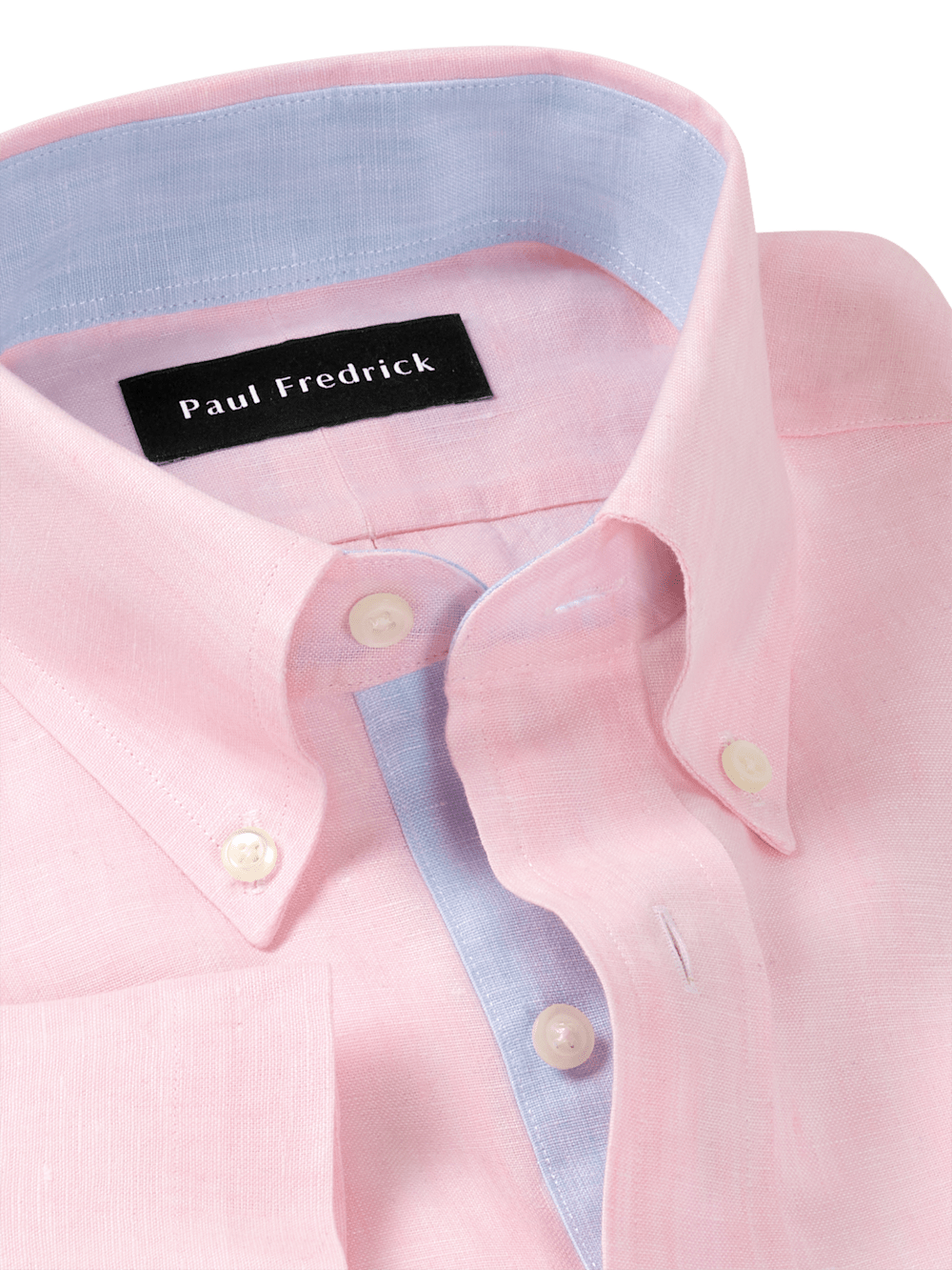 Alternate Image of Non-iron Linen Solid Dress Shirt With Contrast Trim-6