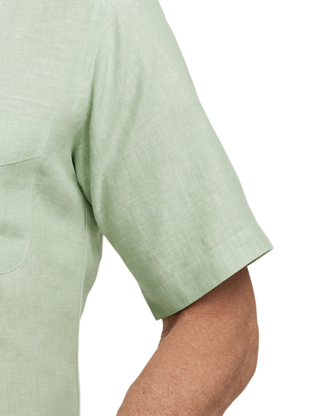 Alternate Image of Non-iron Linen Solid Dress Shirt With Contrast Trim-3