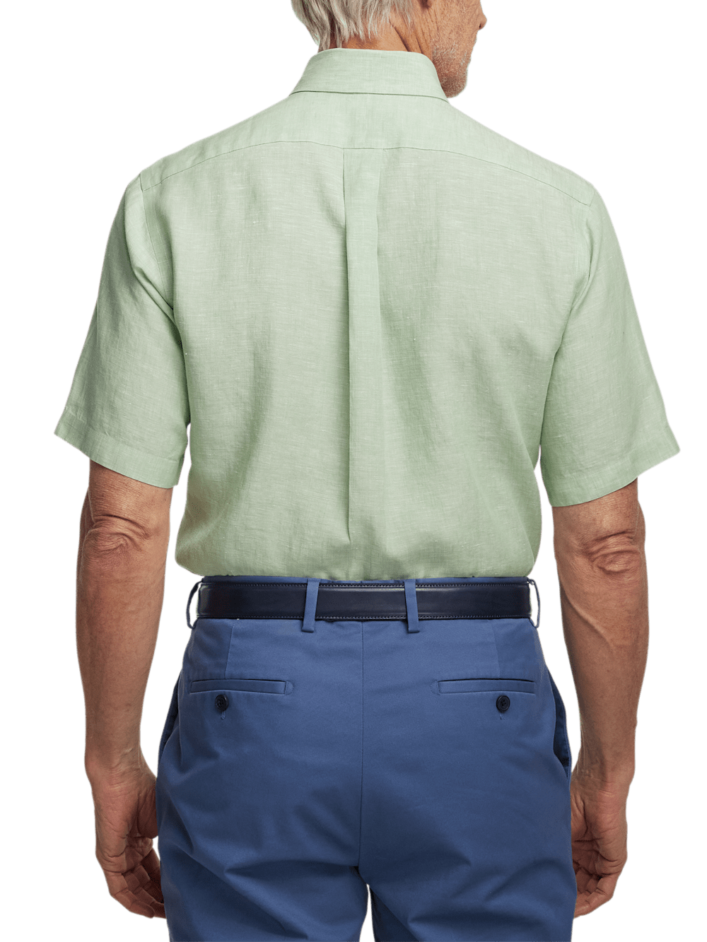 Alternate Image of Non-iron Linen Solid Dress Shirt With Contrast Trim-4