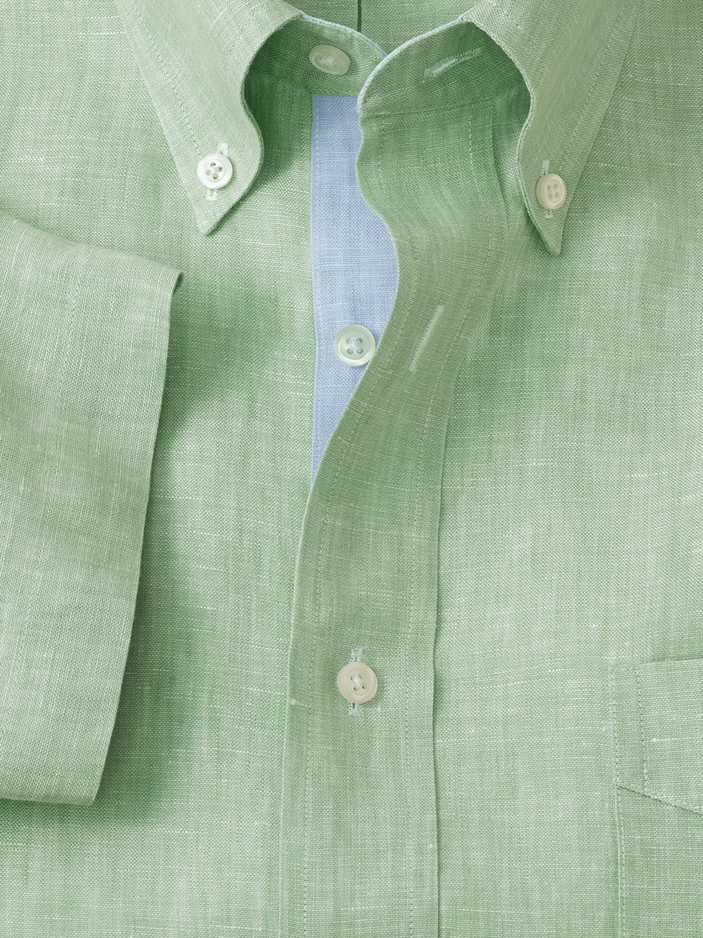 Alternate Image of Non-iron Linen Solid Dress Shirt With Contrast Trim-5