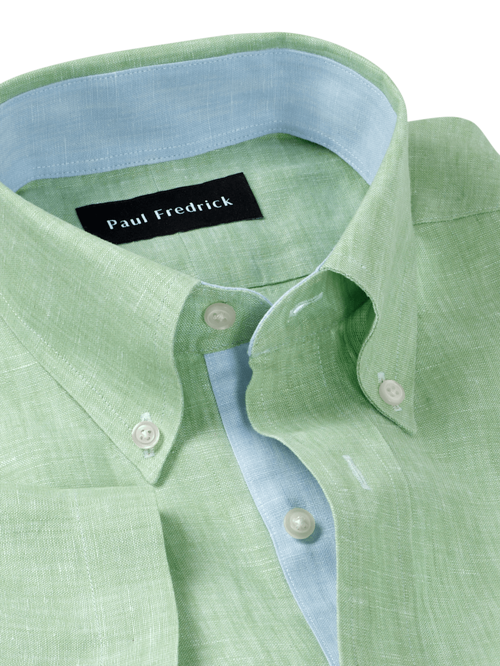 Alternate Image of Non-iron Linen Solid Dress Shirt With Contrast Trim-6