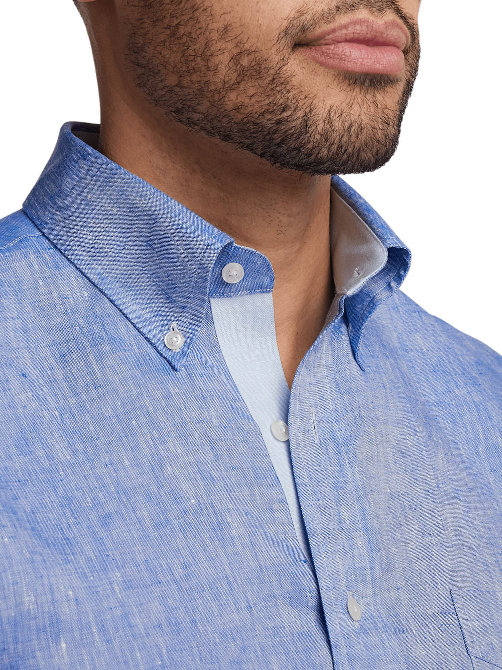 Alternate Image of Non-iron Linen Solid Dress Shirt With Contrast Trim-2