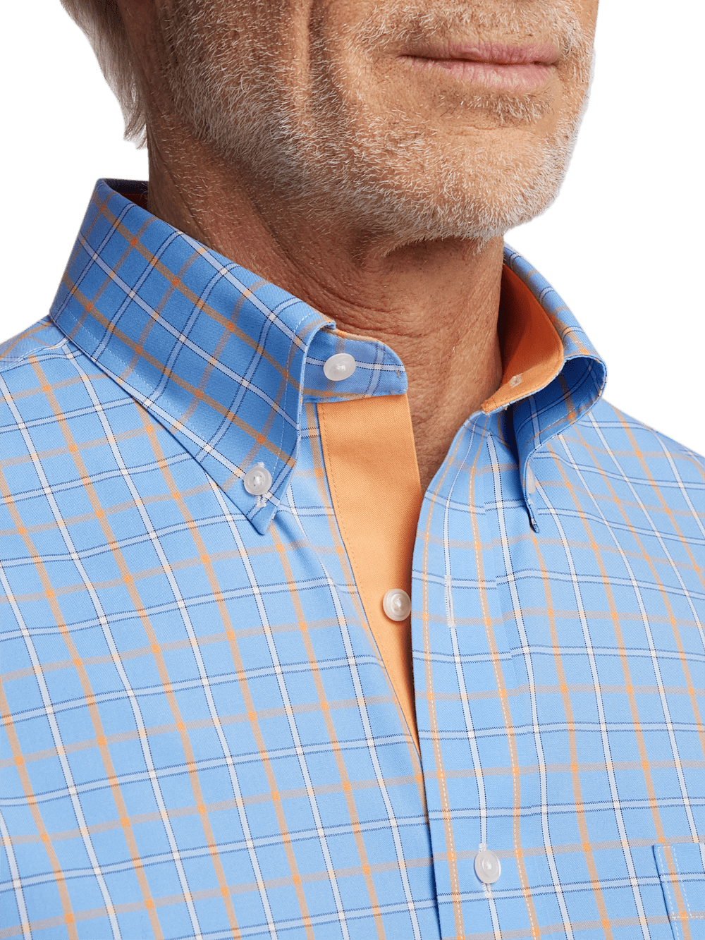 Alternate Image of Comfort Stretch Non-iron Check Dress Shirt With Contrast Trim-2