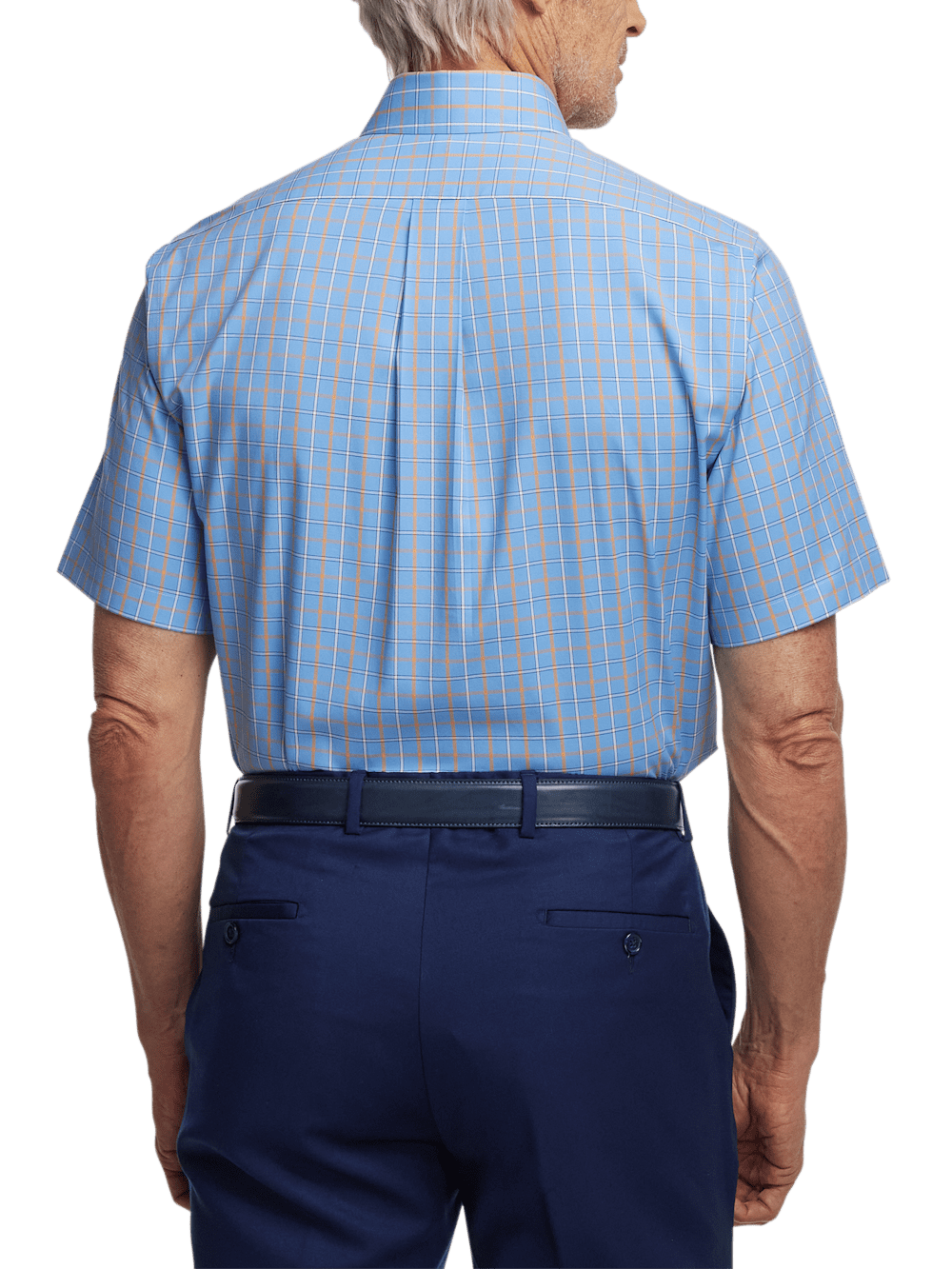 Alternate Image of Comfort Stretch Non-iron Check Dress Shirt With Contrast Trim-4