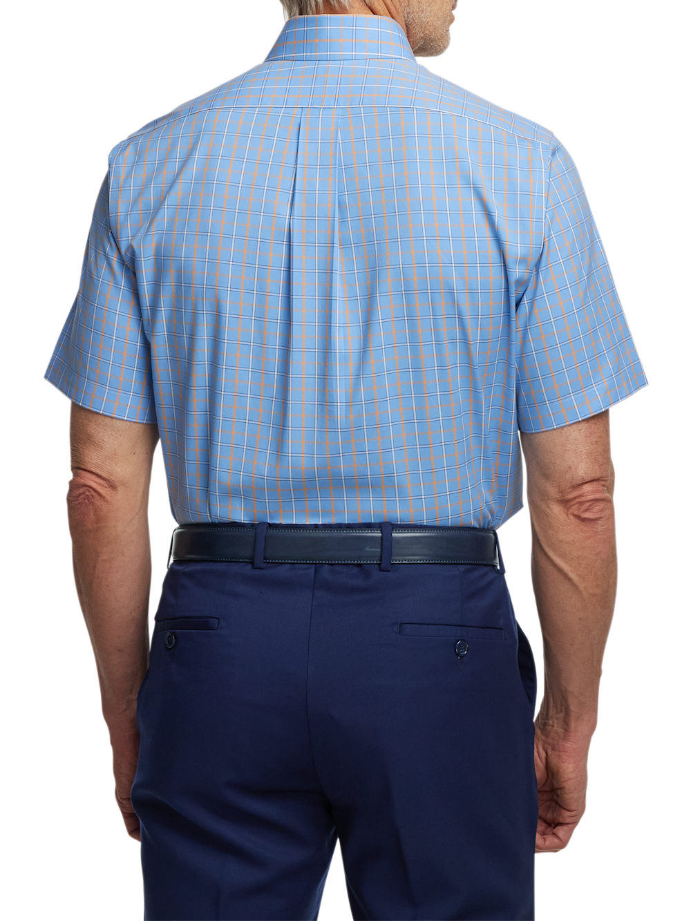 S/f Comfort Stretch Non-iron Check Button Down Collar Short Sleeve