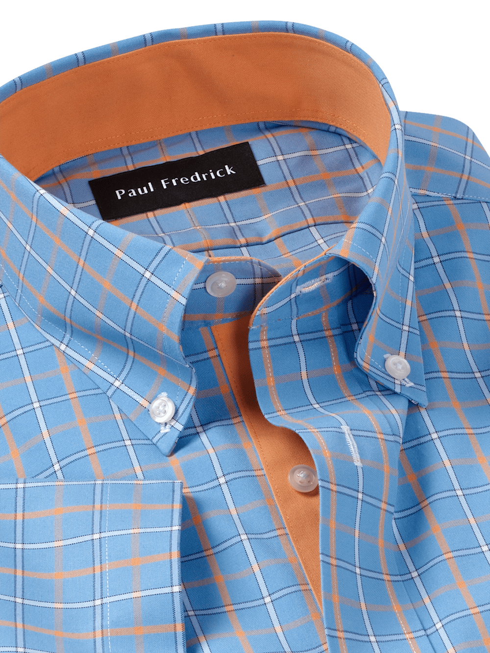 Alternate Image of Comfort Stretch Non-iron Check Dress Shirt With Contrast Trim-6