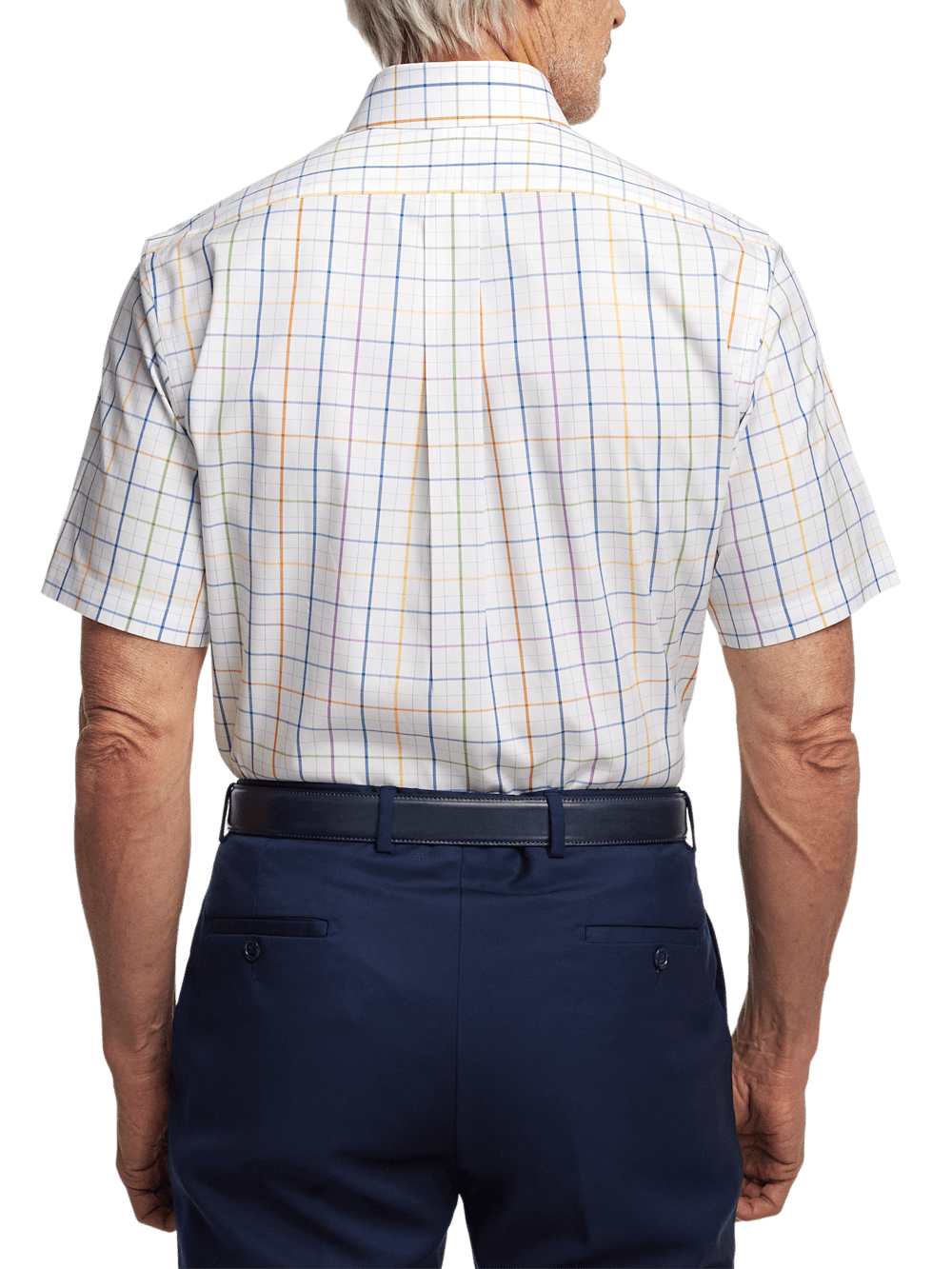 Alternate Image of Comfort Stretch Non-iron Tattersall Dress Shirt With Contrast Trim-4