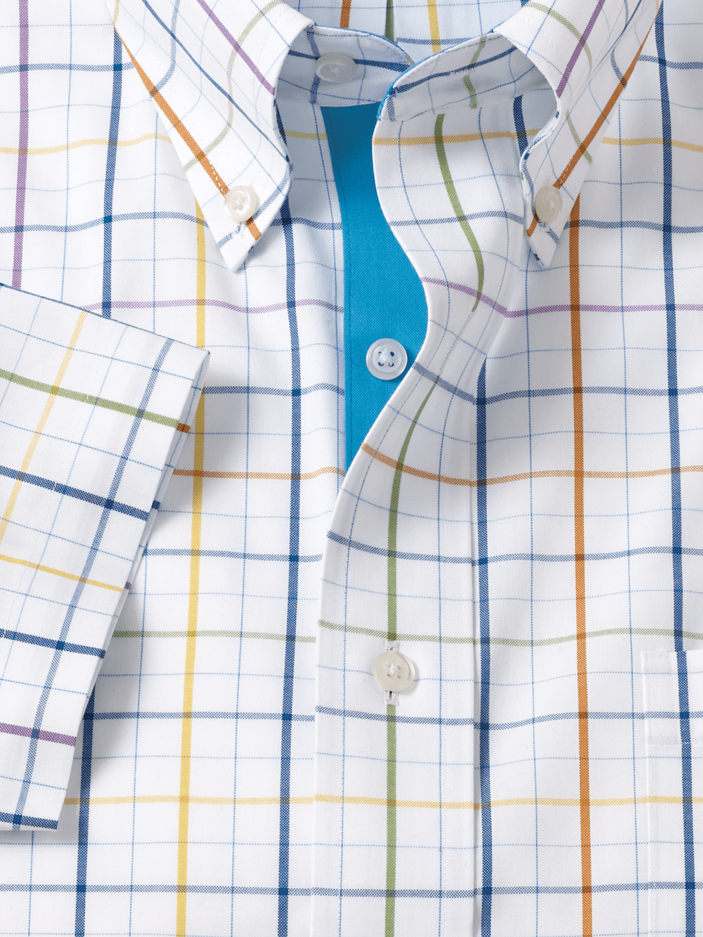 Alternate Image of Comfort Stretch Non-iron Tattersall Dress Shirt With Contrast Trim-5