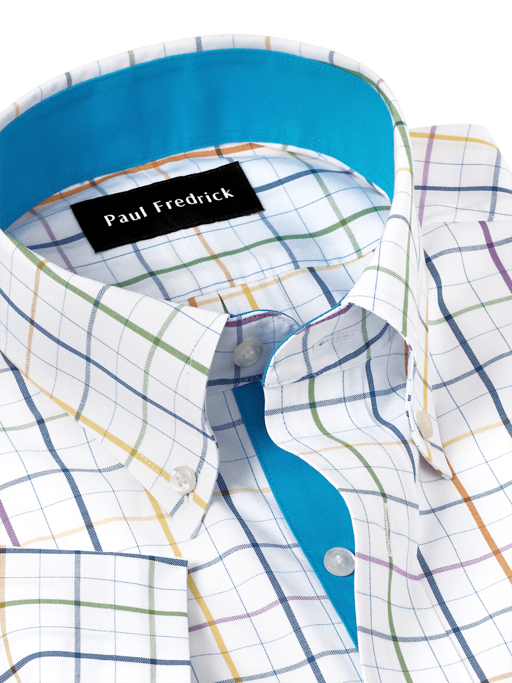 Alternate Image of Comfort Stretch Non-iron Tattersall Dress Shirt With Contrast Trim-6