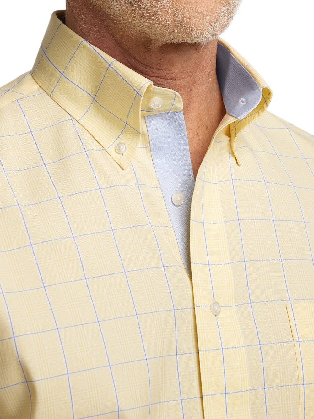 C/f Comfort Stretch Non-iron Check Button Down Collar Short Sleeve