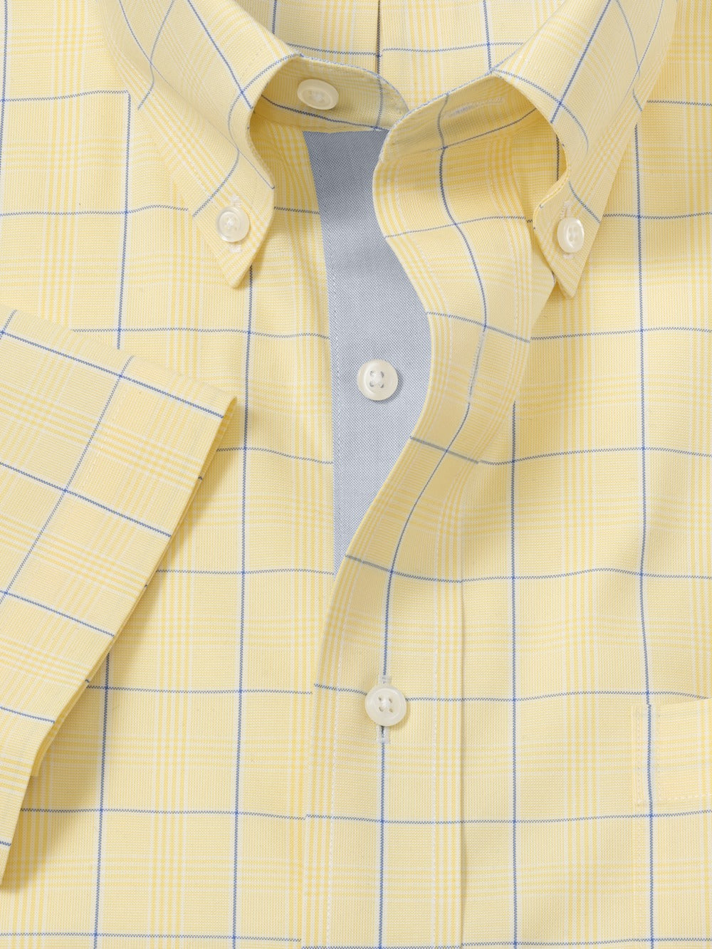 C/f Comfort Stretch Non-iron Check Button Down Collar Short Sleeve