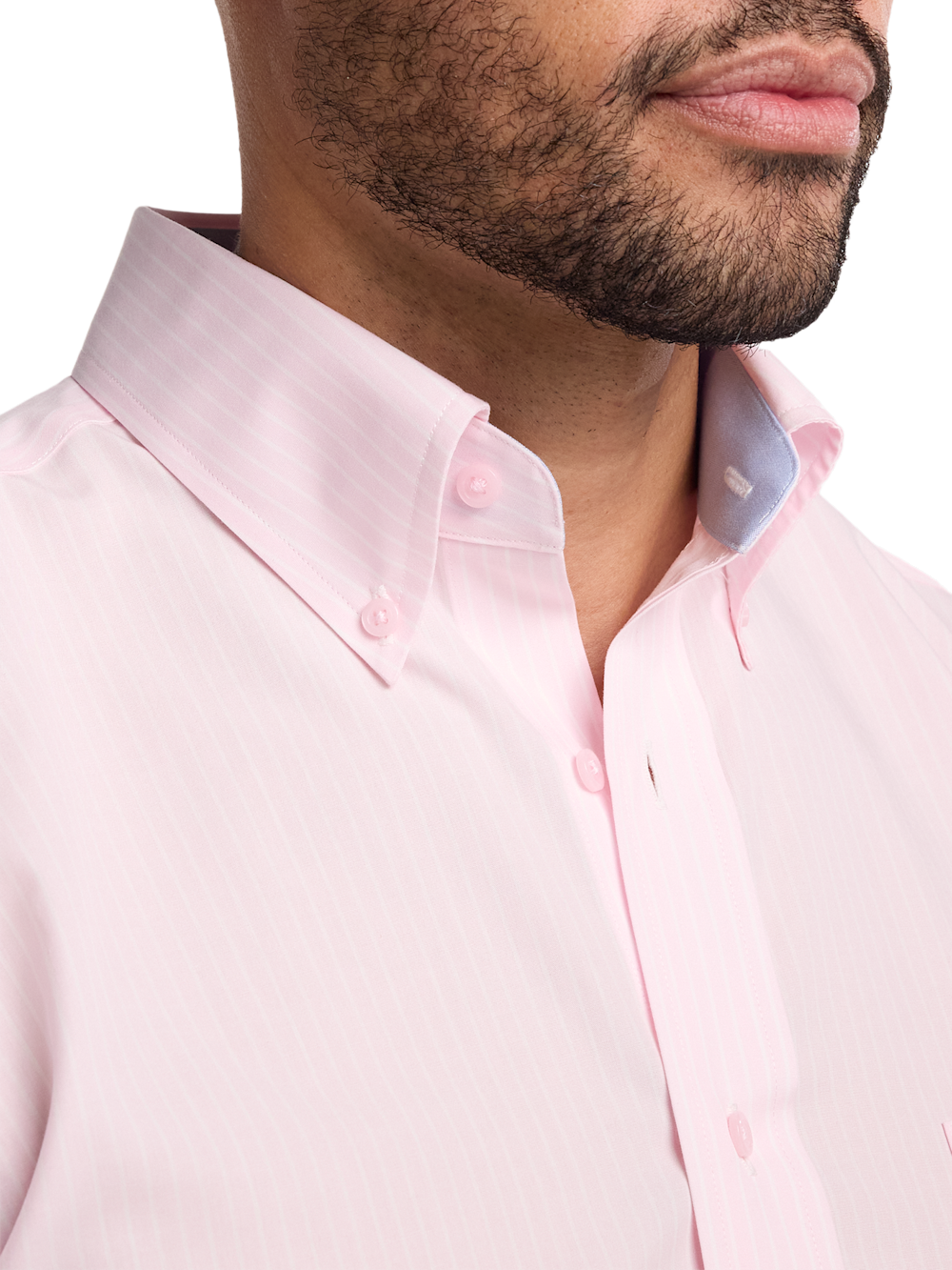 Alternate Image of Non-iron Cotton Stripe Dress Shirt With Contrast Trim-2
