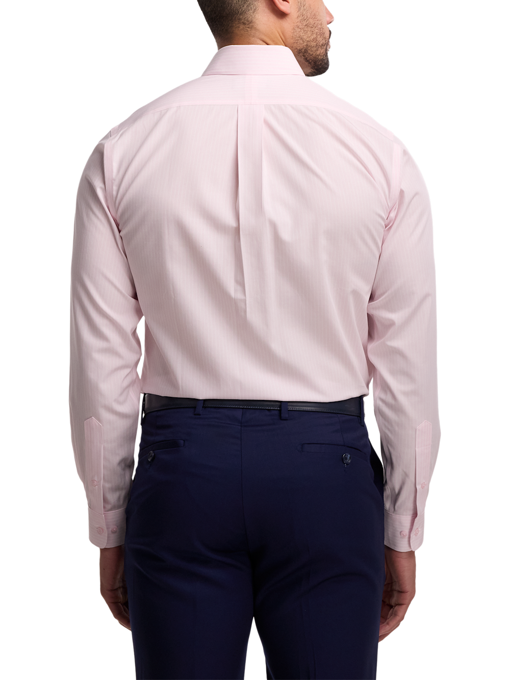 Alternate Image of Non-iron Cotton Stripe Dress Shirt With Contrast Trim-4
