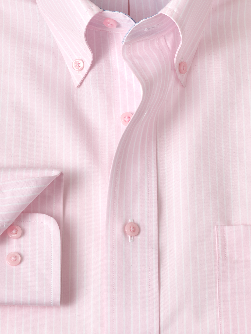 Alternate Image of Non-iron Cotton Stripe Dress Shirt With Contrast Trim-5