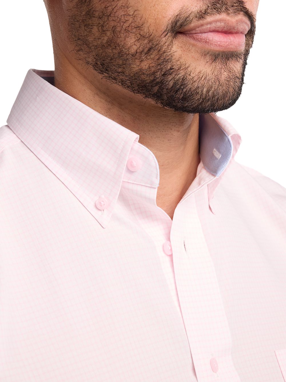 Alternate Image of Non-iron Cotton Check Dress Shirt With Contrast Trim-2
