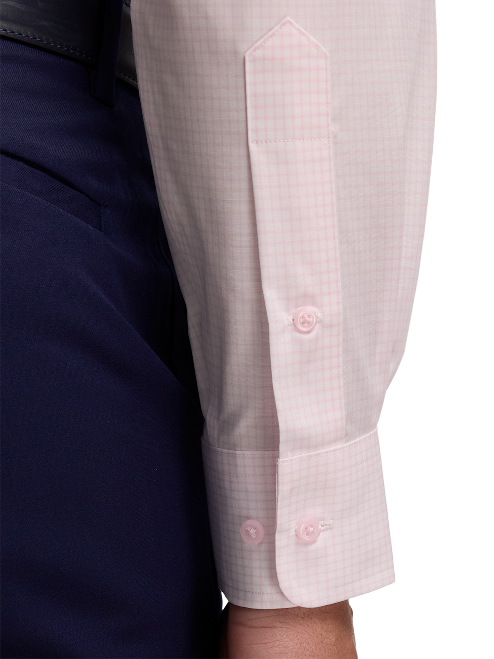 Alternate Image of Non-iron Cotton Check Dress Shirt With Contrast Trim-3