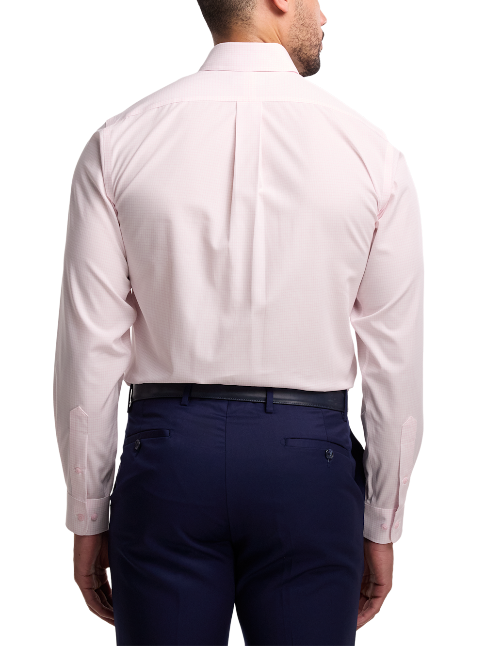 Alternate Image of Non-iron Cotton Check Dress Shirt With Contrast Trim-4