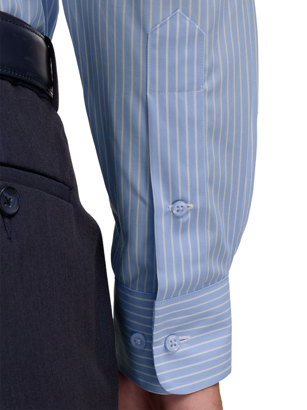 Alternate Image of Non-iron Cotton Stripe Dress Shirt With Contrast Trim-3