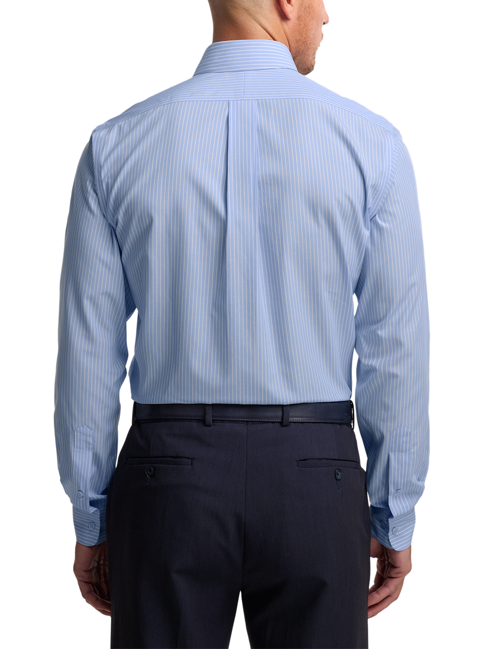 Alternate Image of Non-iron Cotton Stripe Dress Shirt With Contrast Trim-4