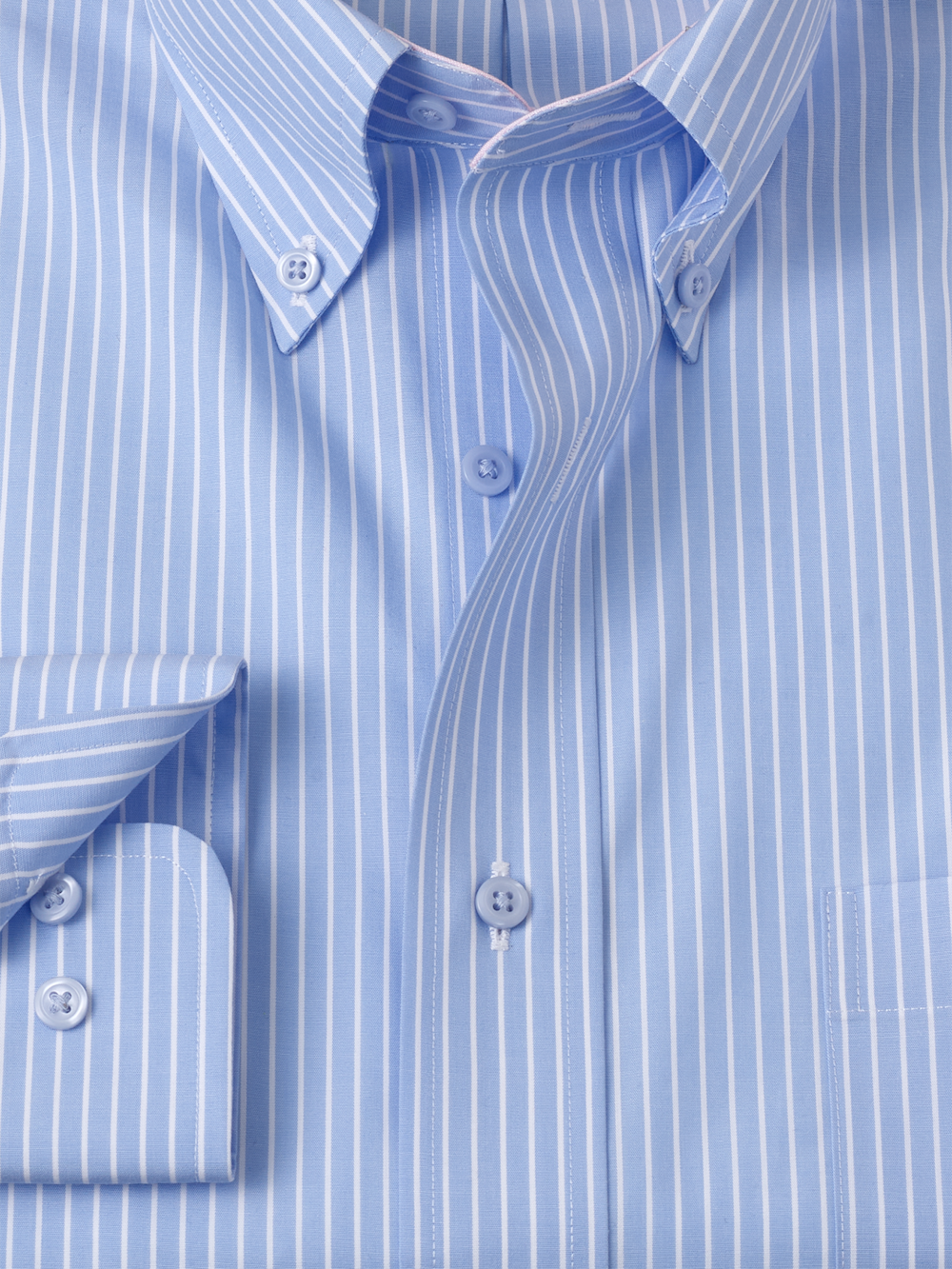 Alternate Image of Non-iron Cotton Stripe Dress Shirt With Contrast Trim-5