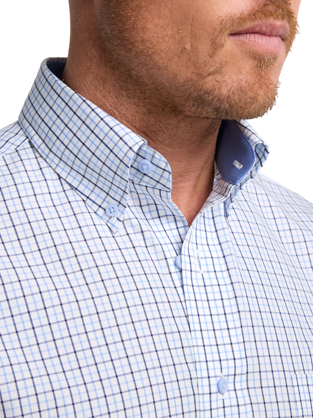 Alternate Image of Non-iron Cotton Windowpane Dress Shirt With Contrast Trim-2