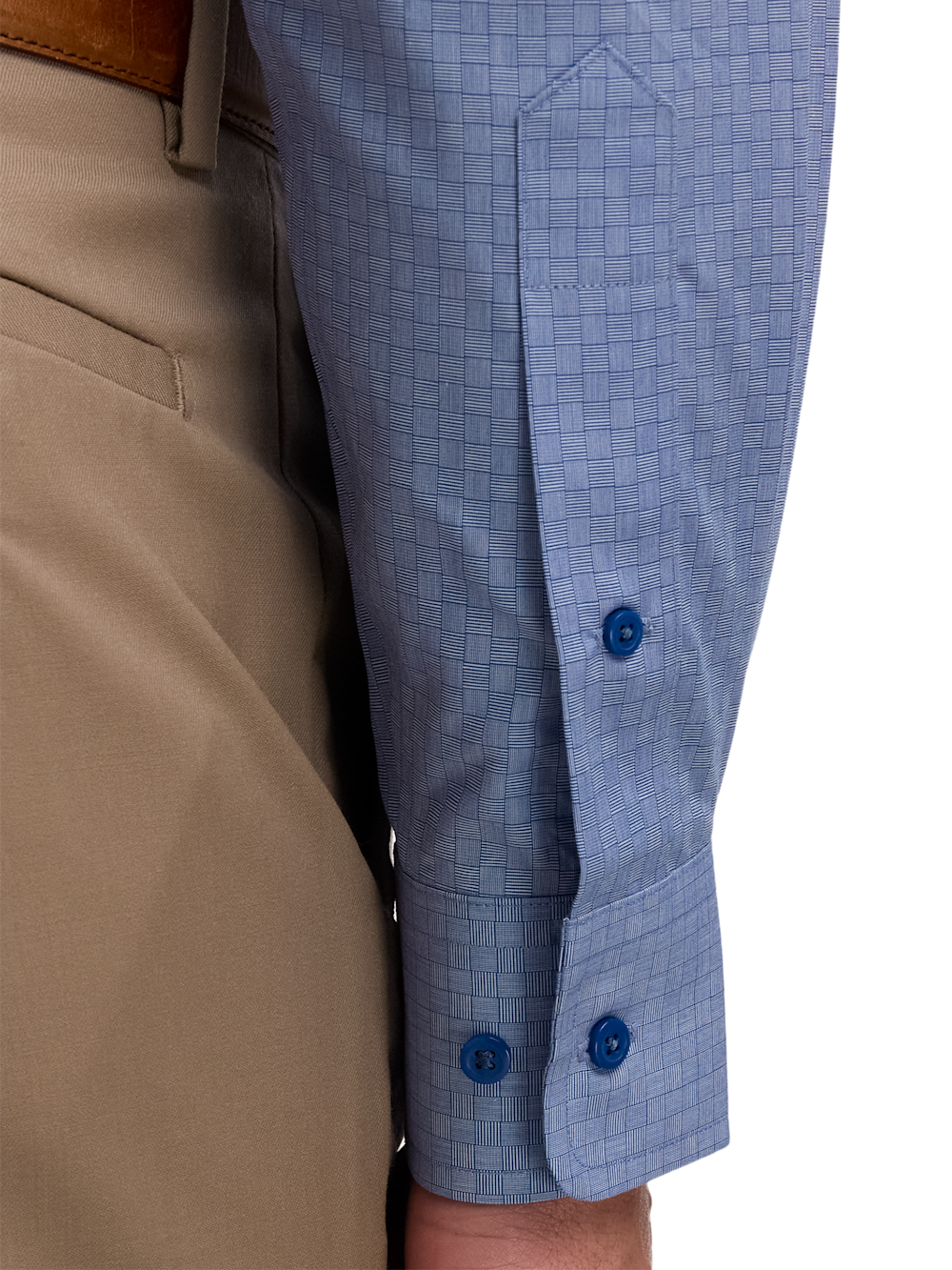 Alternate Image of Non-iron Cotton Solid Dress Shirt With Contrast Trim-3