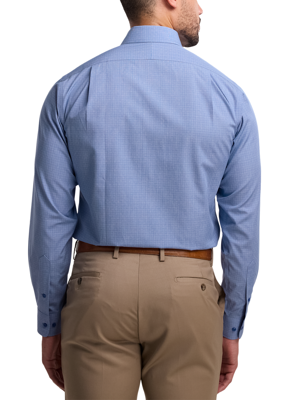 non-iron cotton solid dress shirt with contrast trim Non-Iron Cotton Solid Dress Shirt With Contrast Trim