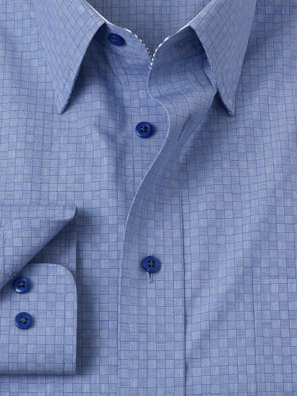 non-iron cotton solid dress shirt with contrast trim Shirts Pinpoint Contrast Stripe Blue Non-Iron Dress Shirt Cotton 18.5 The Tie Bar