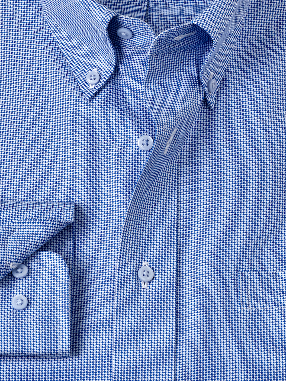 Alternate Image of Non-iron Cotton Houndstooth Dress Shirt With Contrast Trim-5