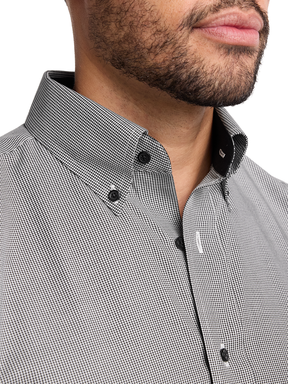 Alternate Image of Non-iron Cotton Houndstooth Dress Shirt With Contrast Trim-2