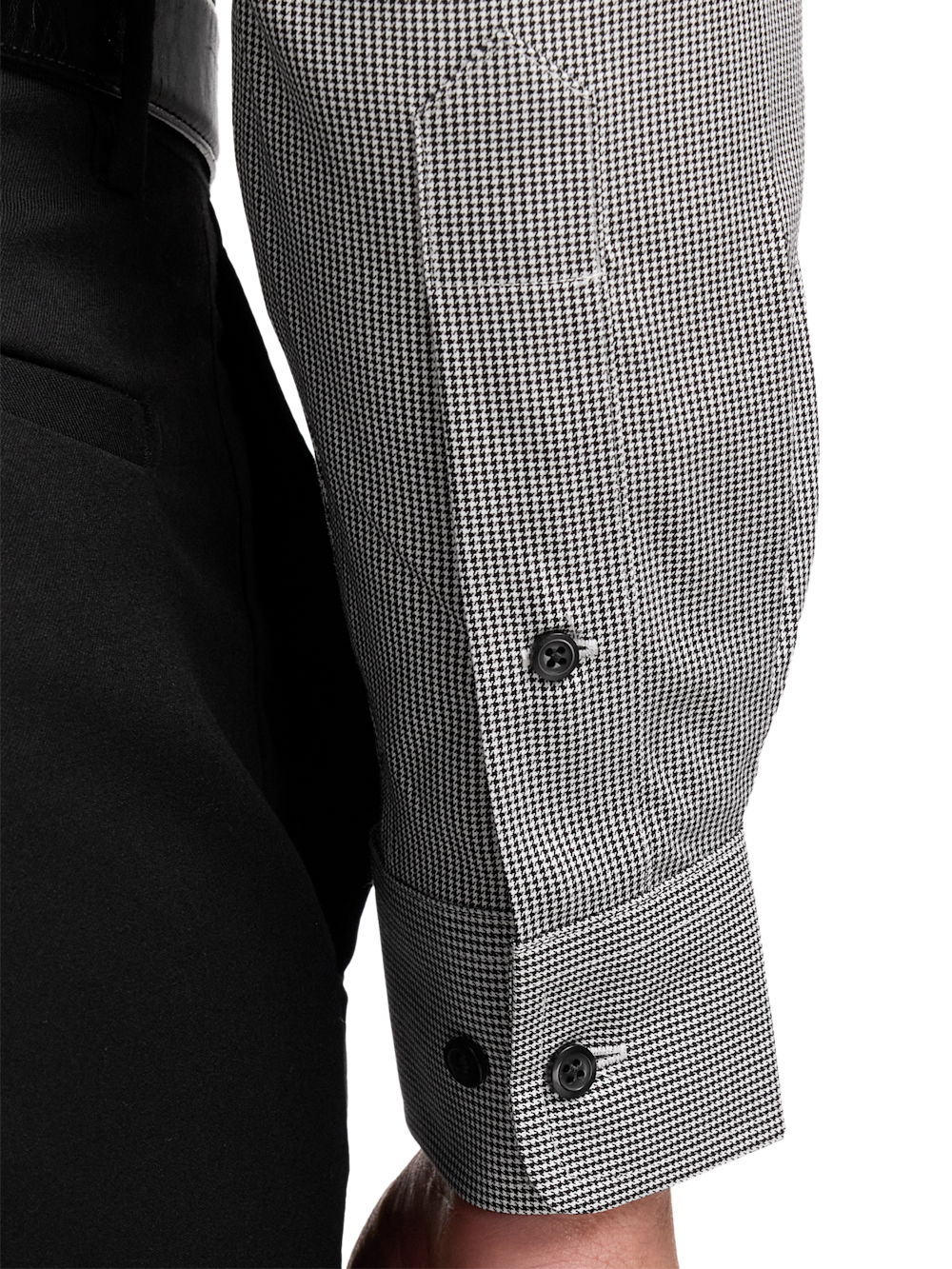 Alternate Image of Non-iron Cotton Houndstooth Dress Shirt With Contrast Trim-3