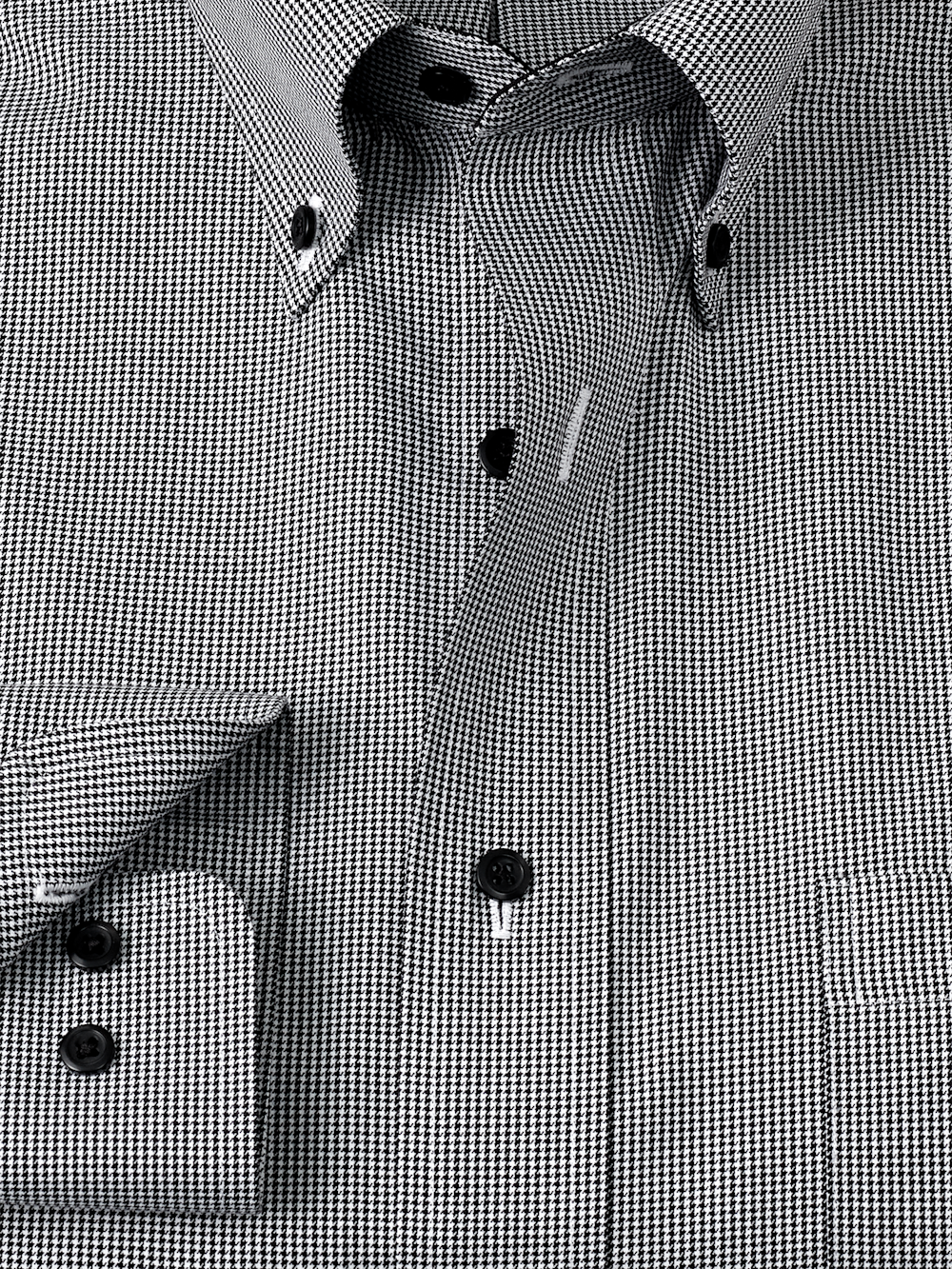Alternate Image of Non-iron Cotton Houndstooth Dress Shirt With Contrast Trim-5