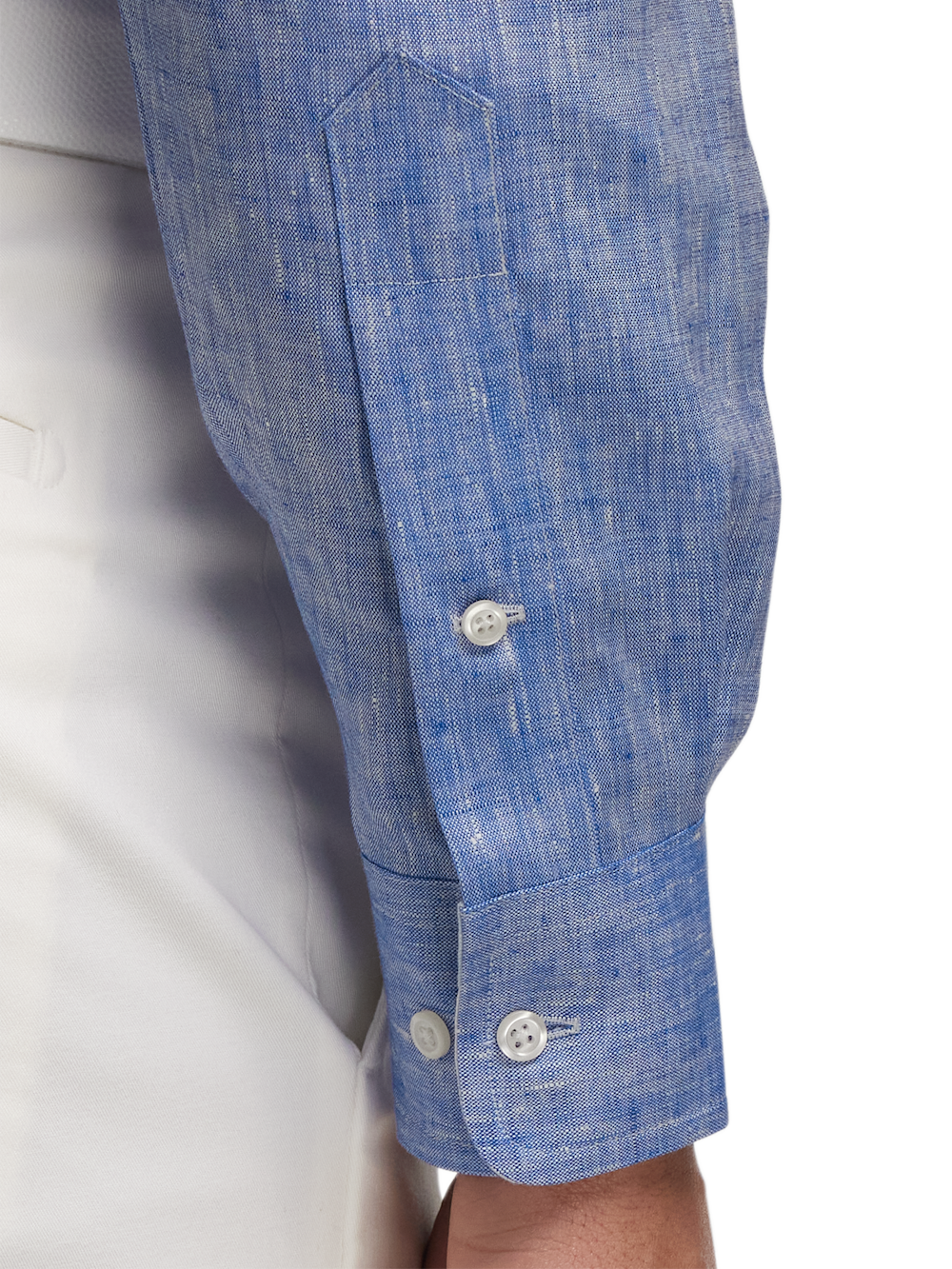 Alternate Image of Non-iron Linen Solid Dress Shirt With Contrast Trim-3